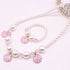 Pearl and shells kids jewellery set pink 