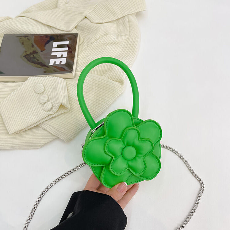 Flower green kids purse 