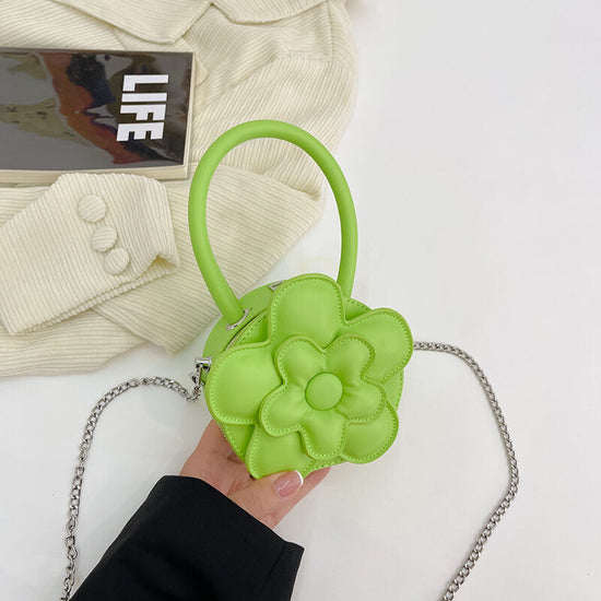 Flower light green kids purse