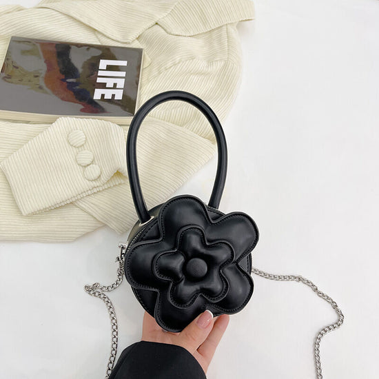 Flower black kids purse 