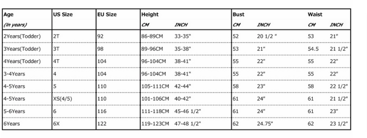 Size chart 