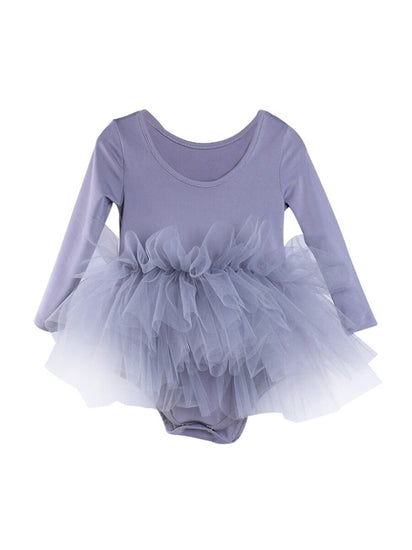  Kids Dress, Grey Ballerina Kids Dress, Long Sleeve Ballerina Kids Dress, Tutu Kids Dress.