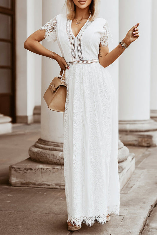 White maxi dress, wedding dress, spring dress, summer dress. 