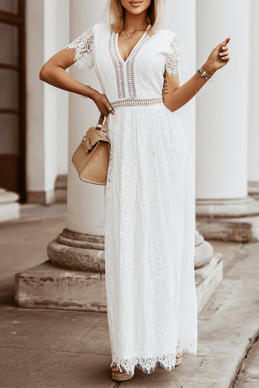 White maxi dress, wedding dress, spring dress, summer dress. 