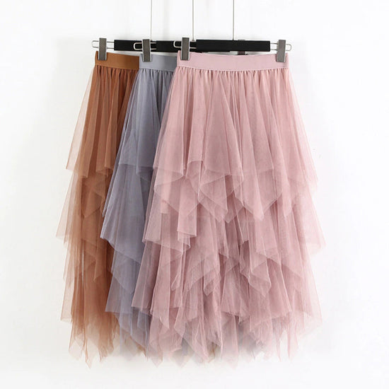 Tulle Skirt, Black Skirt,Pink Skirt, Grey Skirt,Black Ruffle Skirt, Skirt, Ruffle Skirt, Mesh Skirt, Elastic Waist.