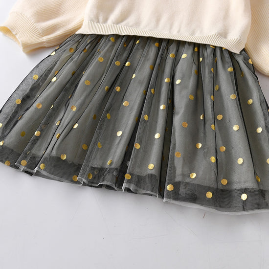 Star's Kids Dress, Polka Dot Kids Dress, Kids Dress, Toddler Dress, White Kids Dress, Grey Kids Dress, Special Occasion Kids Dress, Birthday Kids Dress, Tutu Kids Dress, Tulle Kids Dress, Kids Dress, Long Sleeve Kids Dress, Daycare Dress, School Dress, Winter Dress, Fall Dress.