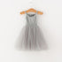 Spaghetti Strap Kids Dress, Summer Dress, Grey Kids Dress, Tulle Kids Dress, Tutu Kids Dress.