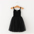 Spaghetti Strap Kids Dress, Summer Dress, Black Kids Dress, Tulle Kids Dress, Tutu Kids Dress.