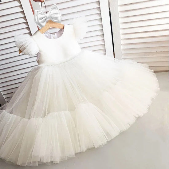 Kids Dress, White Kids Dress, Kids Dress, Special Occasion Kids Dress, Birthday Kids Dress, Tutu Kids Dress, Tulle Kids Dress, Flower Girl Kids Dress, Party Kids Dress, Wedding Kids Dress, Short Sleeve Kids Dress. Girls Dress, White Flower Girl Kids Dress.