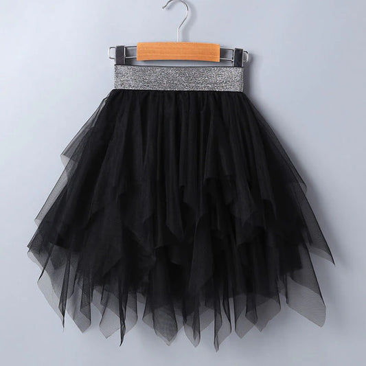 Kids Black Skirt, ,Black Tulle Kids Skirt, Ruffle Kids Skirt.