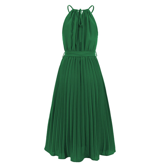 Sleeveless green dress, work dress, date night dress. 