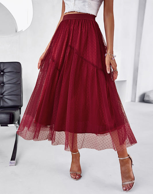 Tulle Skirt, Burgundy Skirt, Date Night Outfit, Picnic Outfit, Skirt, Feminine Skirt, Flowy Skirt, Long Skirt,  Valentines Skirt 