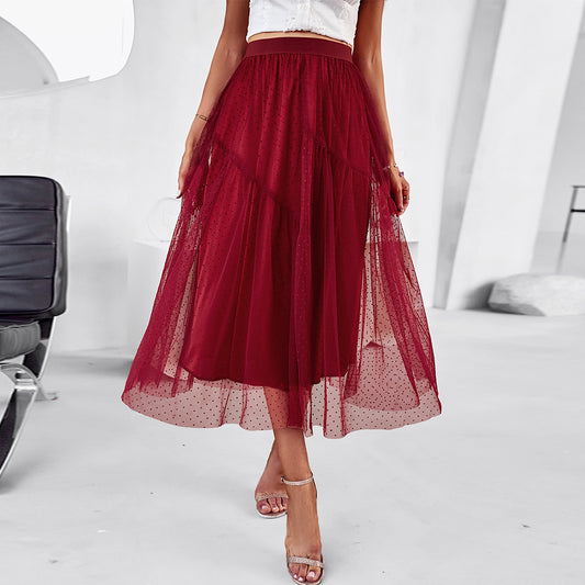 Tulle Skirt, Burgundy Skirt, Date Night Outfit, Picnic Outfit, Skirt, Feminine Skirt, Flowy Skirt, Long Skirt. 