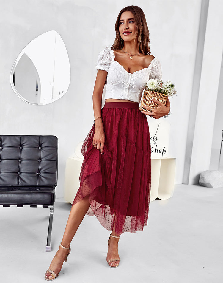 Tulle Skirt, Burgundy Skirt, Date Night Outfit, Picnic Outfit, Skirt, Feminine Skirt, Flowy Skirt, Long Skirt. 