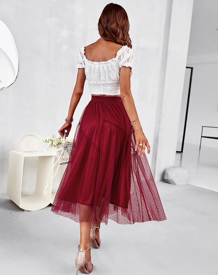 Tulle Skirt, Burgundy Skirt, Date Night Outfit, Picnic Outfit, Skirt, Feminine Skirt, Flowy Skirt, Long Skirt. 