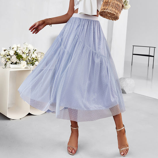 Tulle Skirt, Blue Skirt, Date Night Outfit, Picnic Outfit, Skirt, Feminine Skirt, Flowy Skirt.  