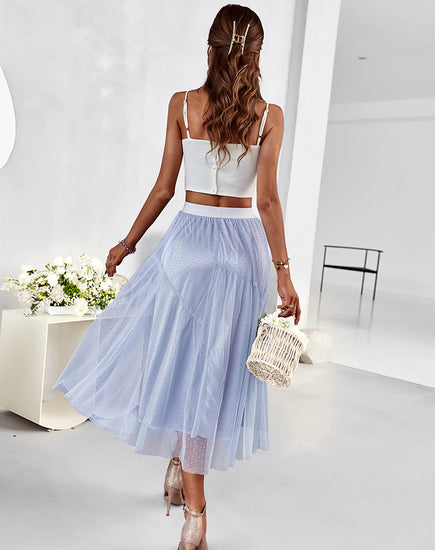 Tulle Skirt, Blue skirt, Date Night Outfit, Picnic Outfit, Skirt, Feminine Skirt, Flowy Skirt.  