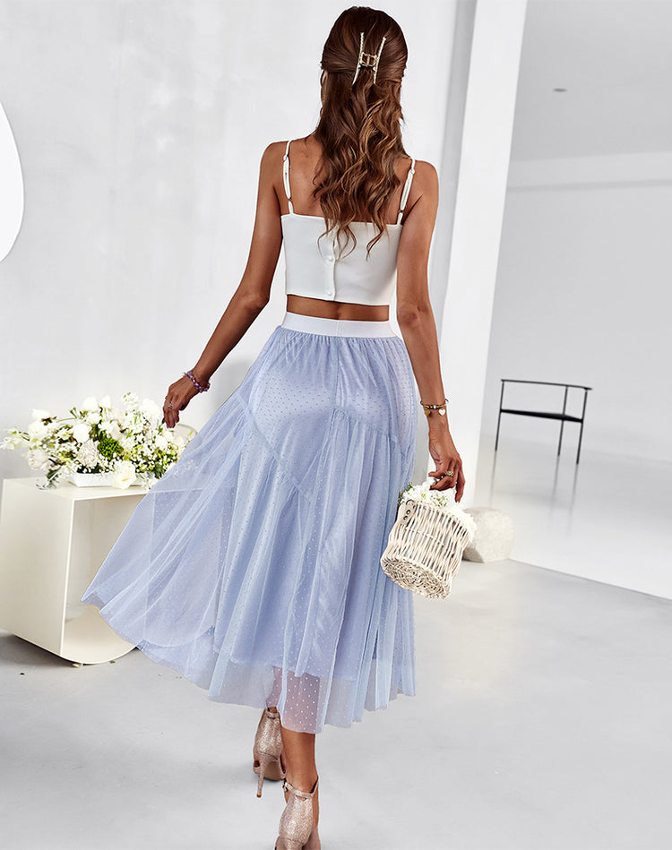 Tulle Skirt, Blue skirt, Date Night Outfit, Picnic Outfit, Skirt, Feminine Skirt, Flowy Skirt.  