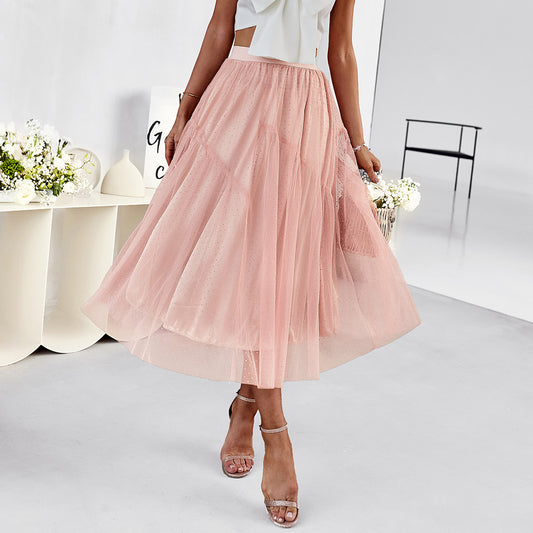 Tulle Skirt, Pink Skirt, Date Night Outfit, Picnic Outfit, Skirt, Feminine Skirt, Flowy Skirt, Long Skirt