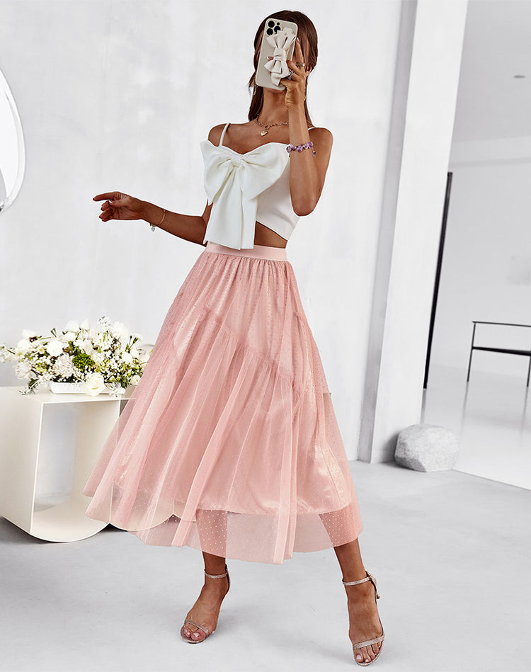 Tulle Skirt, Pink Skirt, Date Night Outfit, Picnic Outfit, Skirt, Feminine Skirt, Flowy Skirt, Long Skirt